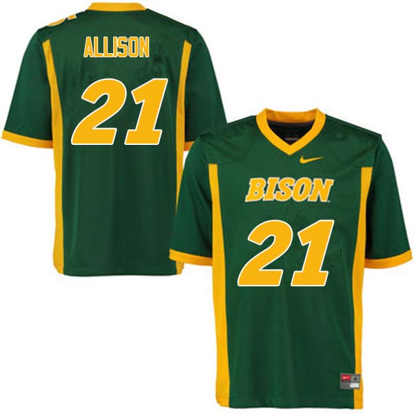 Men #21 Jalen Allison North Dakota State Bison College Football Jerseys Sale-Green